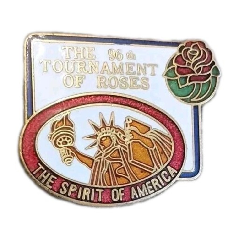 1985 Vintage 96th Tournament of Roses The Spirit Of America Souvenir Pin Pinback